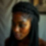 Intricate detailing of a braided wig showcasing craftsmanship