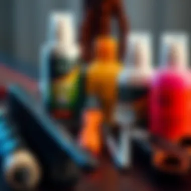 Close-up of wig maintenance tools and products