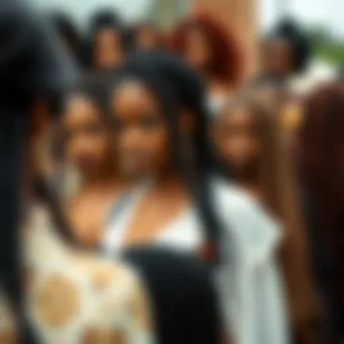 A stylish display of various braided wig styles