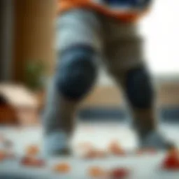 Infant pants with knee pads showcasing various designs