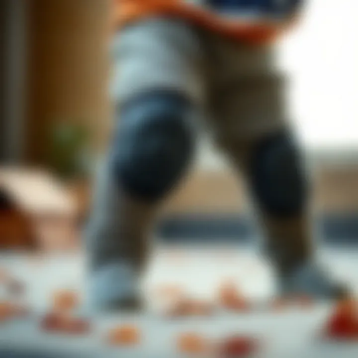 Infant pants with knee pads showcasing various designs