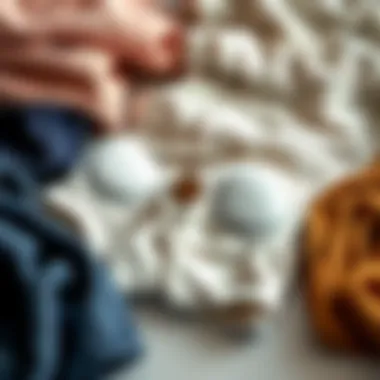 Materials used in infant pants with knee pads presented in a flat lay