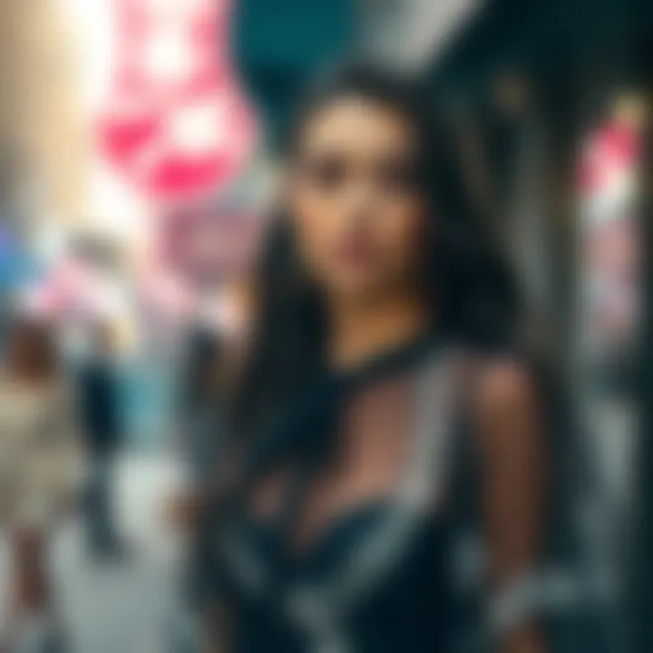 A fashion-forward outfit featuring sequined tulle, highlighting its versatility in contemporary style.