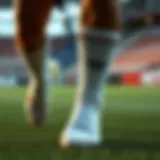 Dynamic Performance with Anti-Slip Design Dynamic soccer player showcasing anti-slip socks during a match