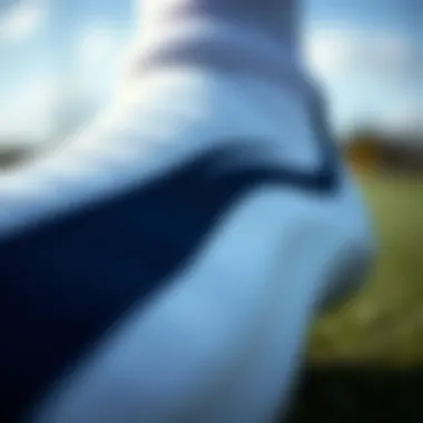 Close-up of the innovative fabric used in anti-slip soccer socks