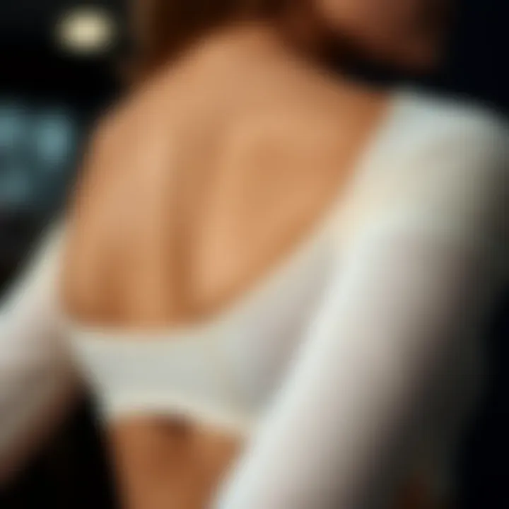 Close-up of fabric technology in arms shaper shapewear