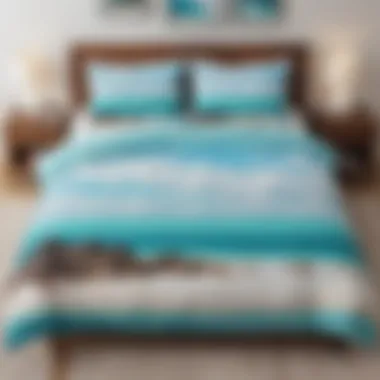 Elegant beach-themed duvet cover featuring vibrant ocean colors