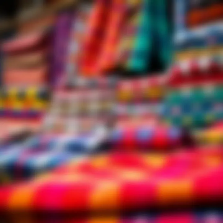 A vibrant assortment of colorful flannel fabrics arranged artistically