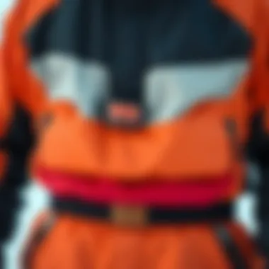 Detailed view of a 3-in-1 ski jacket showcasing its layered structure