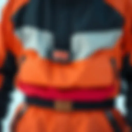 Detailed view of a 3-in-1 ski jacket showcasing its layered structure