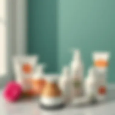 Stylish arrangement of care products ideal for lace front wigs.