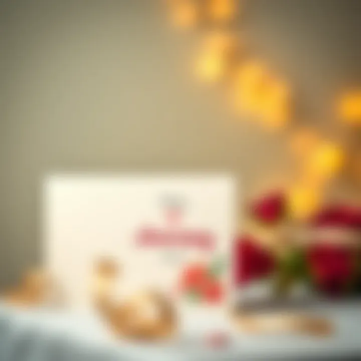 An example of a themed anniversary card showcasing a romantic design