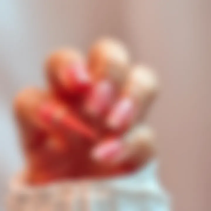 Dip Powder Application Technique Illustration of the dip powder application technique on nails