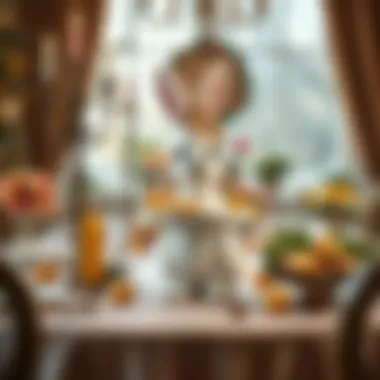 An elegant table setting showcasing the Easter Bunny cake stand amidst seasonal decorations