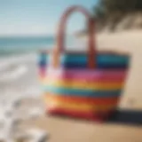 Stylish beach tote bag with vibrant colors