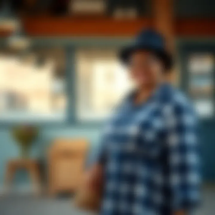 Various styling options for blue plaid dress