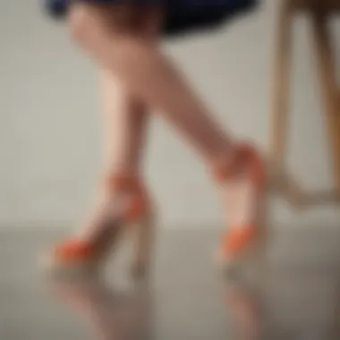 Stylish outfit paired with closed toe high heel espadrilles