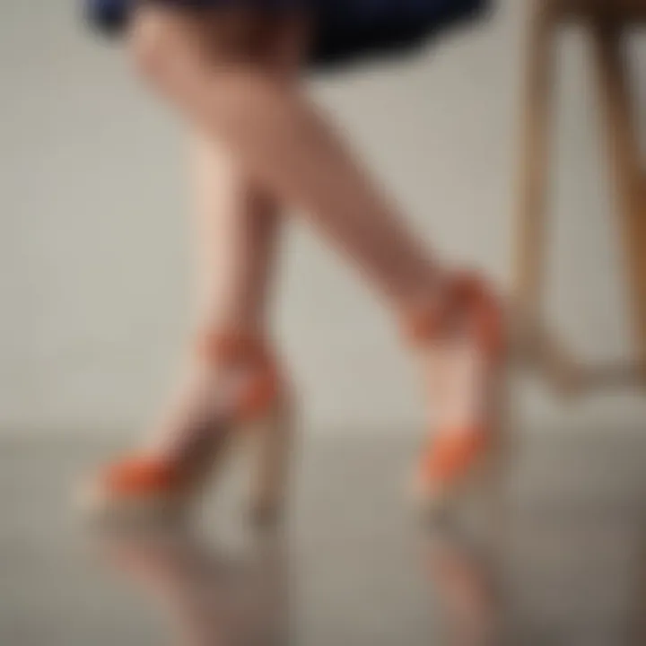 Stylish outfit paired with closed toe high heel espadrilles