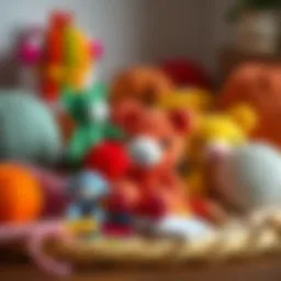 Colorful crochet animal kit materials