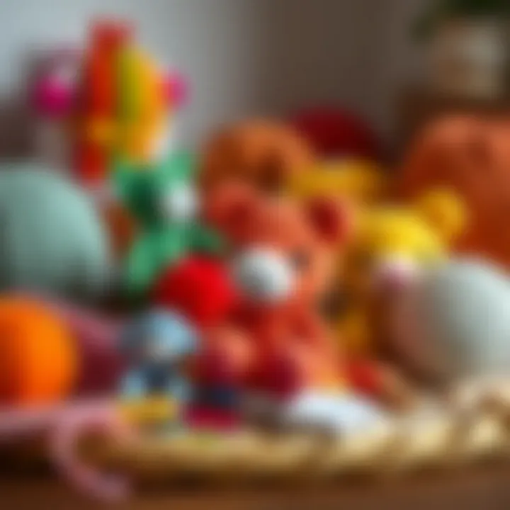 Colorful crochet animal kit materials