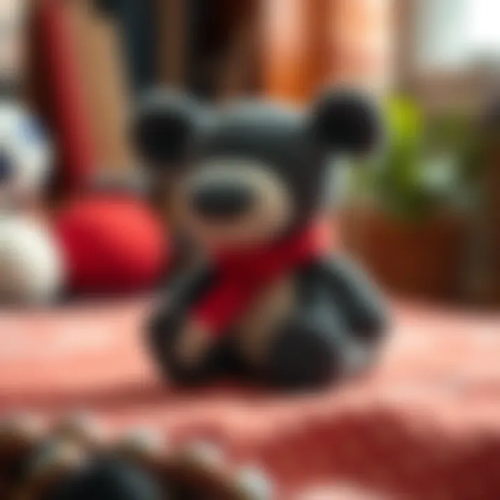 A completed crochet animal, showcasing skills