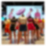 Fashion Fusion: Short Skirts and Crop Tops Vibrant display of short skirts and crop tops in a stylish arrangement.