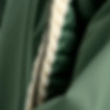 Close-up of fleece lining in a windbreaker
