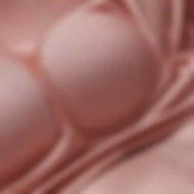 Close-up of luxurious fabric used in a non-padded front closure bra.