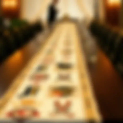 Elegant graduation table runner featuring academic motifs