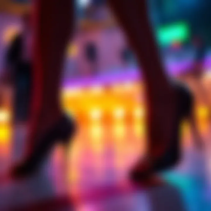 Dancer showcasing performance in low heel salsa shoes