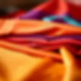 Luxurious fabric swatches in vibrant colors for New Year's celebrations