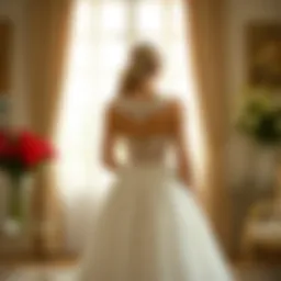 A stunning off-white bridal shower dress adorned with delicate lace