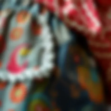 Close-up of fabric patterns on plus size vintage shorts