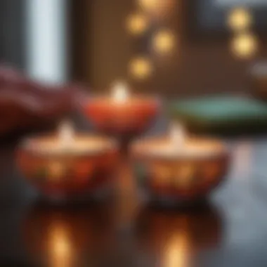 Beautifully decorated tea lights enhancing a cozy interior space