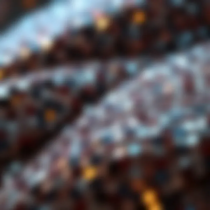 Close-up of sequin fabric highlighting its shine and texture