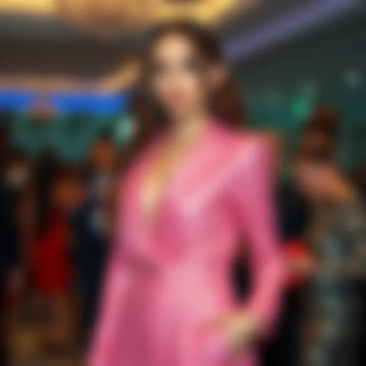 Fashionable woman confidently wearing a sequin pant suit at a gathering