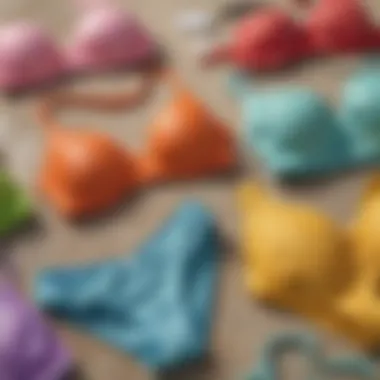 A close-up view of the materials used in cute thong bathing suits, emphasizing texture and quality