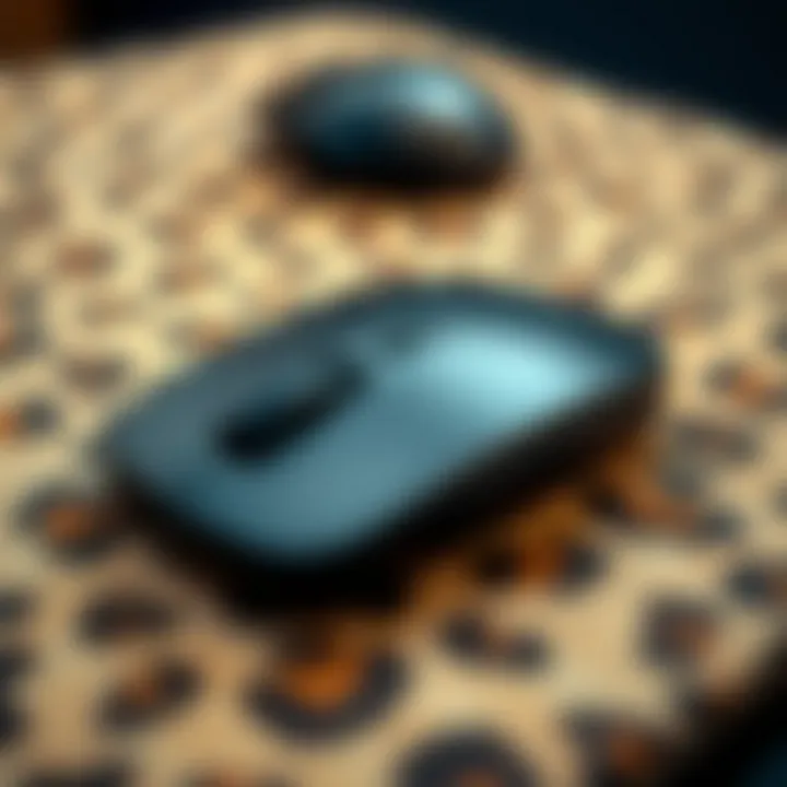 Close-up of cheetah print texture on mouse pad