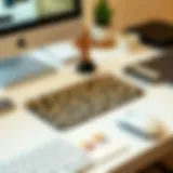 Chic Workspace with Cheetah Print Mouse Pad Stylish cheetah print mouse pad on an elegant desk