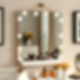 Elegant wall-mounted makeup mirror with storage compartments