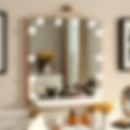 Elegant wall-mounted makeup mirror with storage compartments