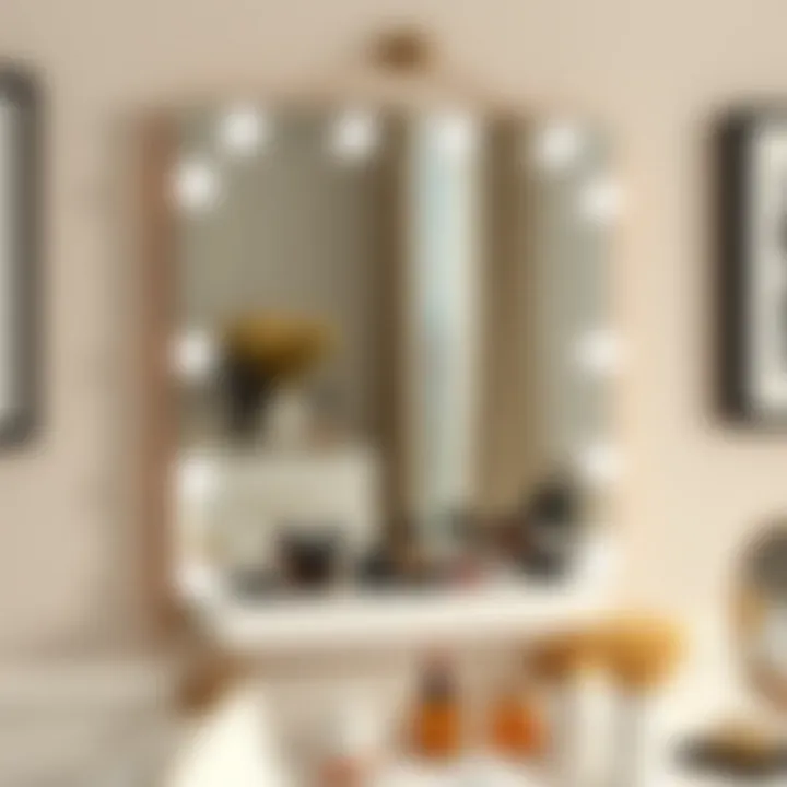 Elegant wall-mounted makeup mirror with storage compartments