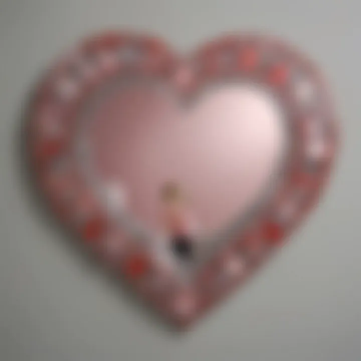 Variety of heart-shaped mirrors showcasing designs