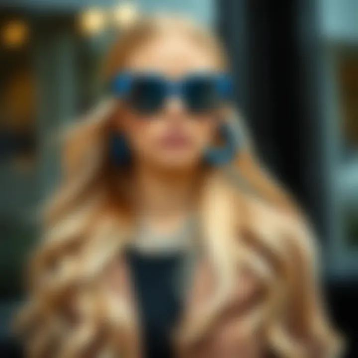 Styling options for honey blonde ombre lace front wig with accessories