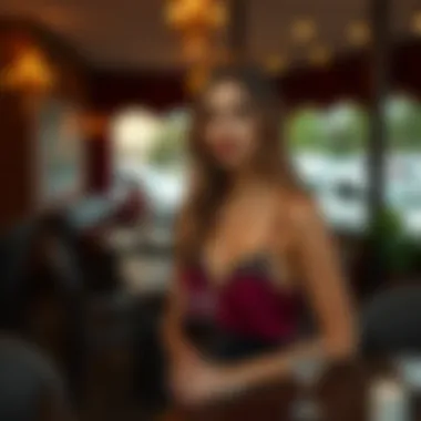 Fashionable ensemble featuring wine camisoles in various settings