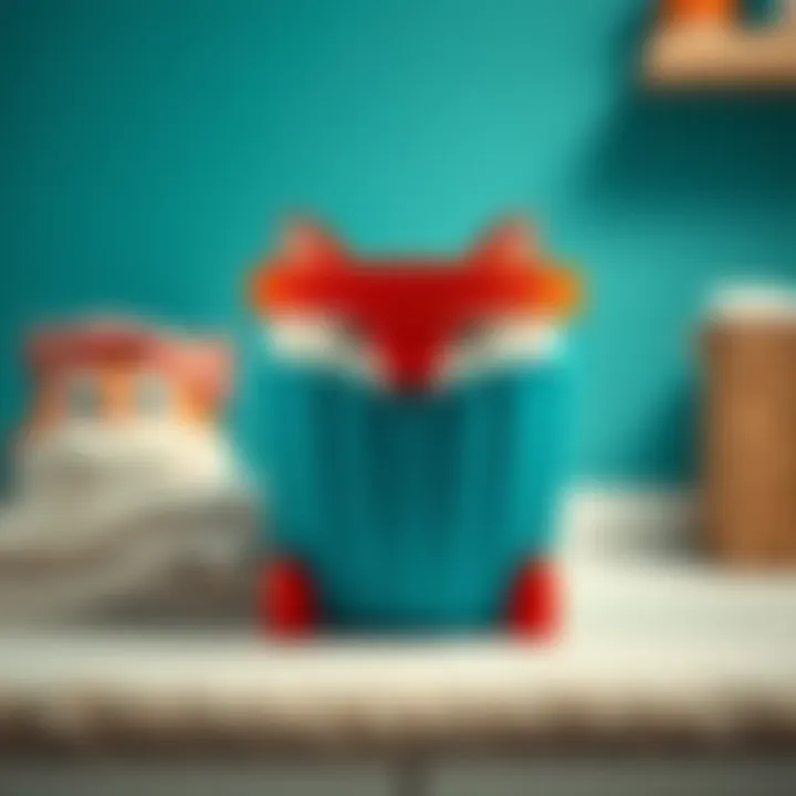 Customizable options for the fox laundry basket in vibrant colors