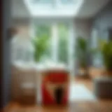 Stylish fox laundry basket in a modern interior setting