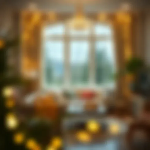 Cozy Living Room Ambiance with Fairy Lights Enchanting display of fairy lights creating a cozy ambiance in a living room