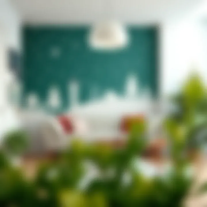 Sustainable aspects of Christmas peel and stick wallpaper displayed in a modern room setting