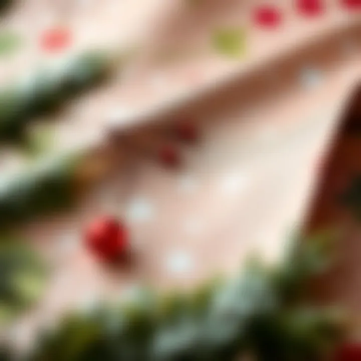 Detailed view of the texture and material of peel and stick wallpaper suitable for Christmas